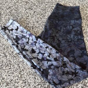 lululemon athletica Align High Rise Floral Black and Purple Leggings Size 6